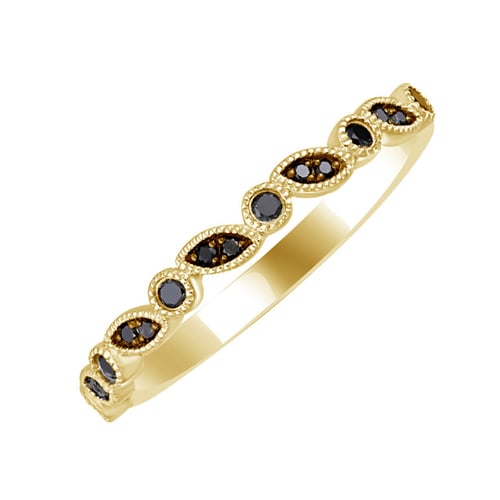 Černé diamanty ve zlatém eternity prstenu Sango