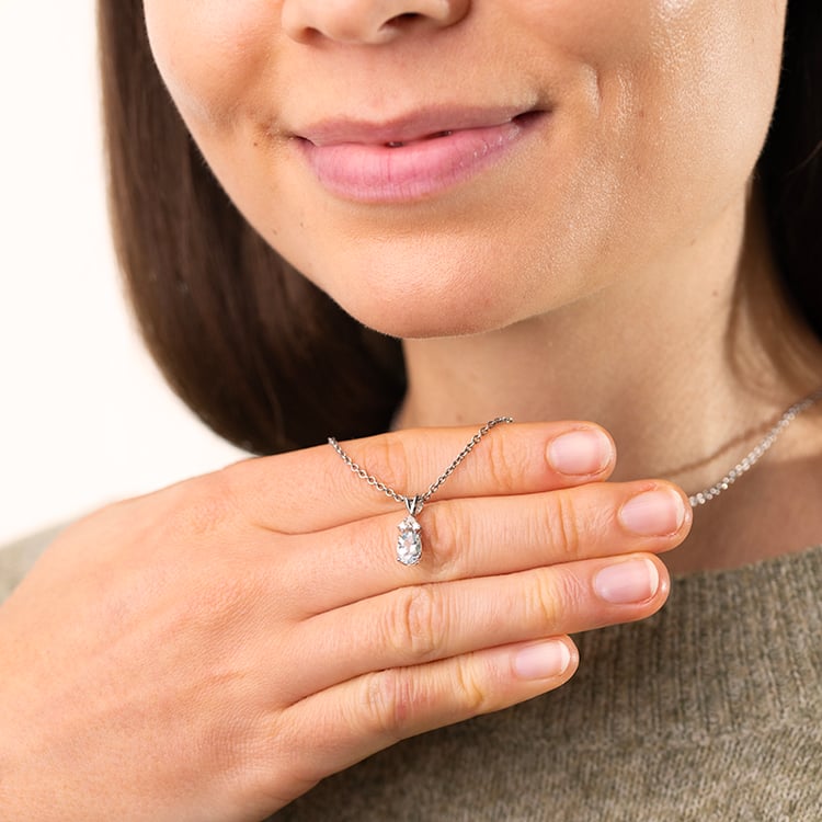 Zlatý přívěsek s akvamarínem a diamanty Tamatha 147461