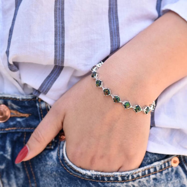 Kouzelný stříbrný náramek s opály 30422