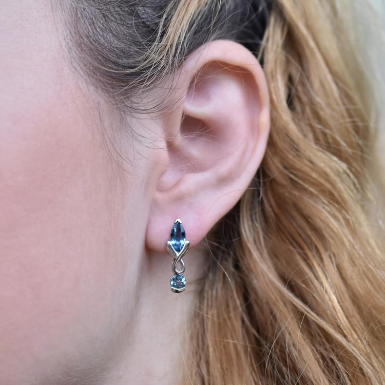 Náušnice s topazy 25638