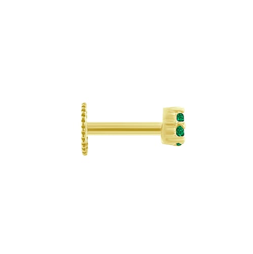 Zlatá piercing náušnice se smaragdy Masha