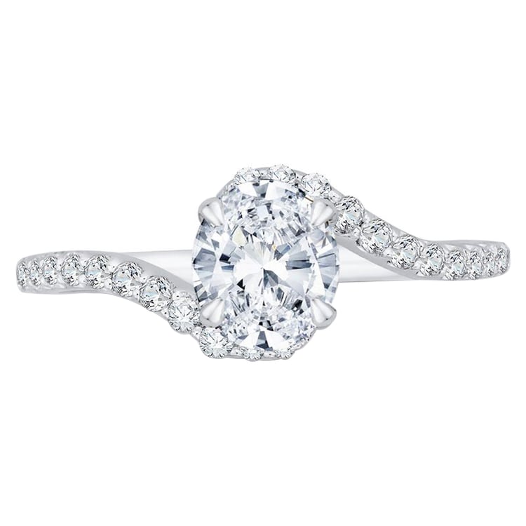 Elegantní zásnubní prsten s moissanitem ze zlata