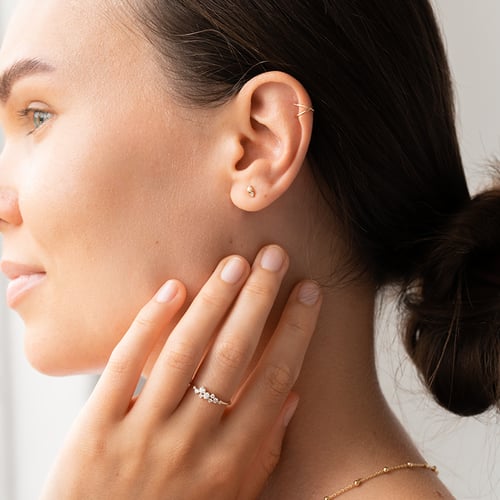 Zlaté náušnice s perlami a lab-grown diamanty Clarice