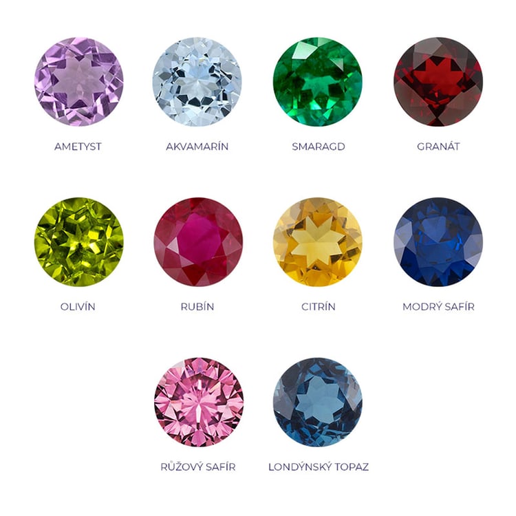 Náhrdelník ve tvaru měsíčku s výběrem drahokamu Malý princ 148395