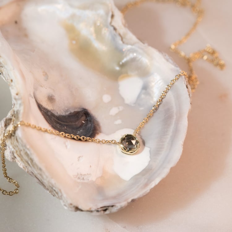 Minimalistický náhrdelník se salt and pepper diamantem Ameera 103545