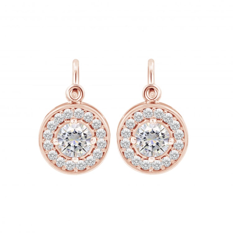 Visací náušnice s moissanity a diamanty Claira 100142