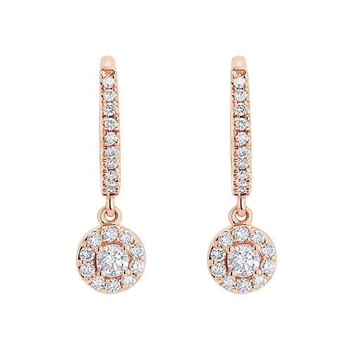 Stříbrné kruhové náušnice s 0.09ct lab-grown diamantem Namita