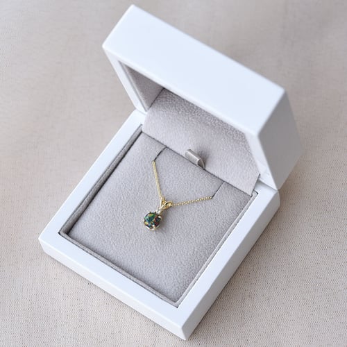Přívěsek s černým round opálem a diamantem Emolyna