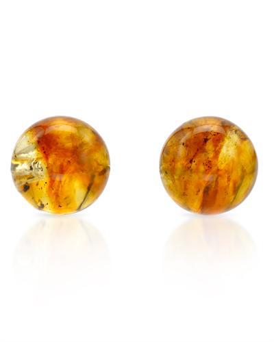 Stříbrné jantarové náušnice