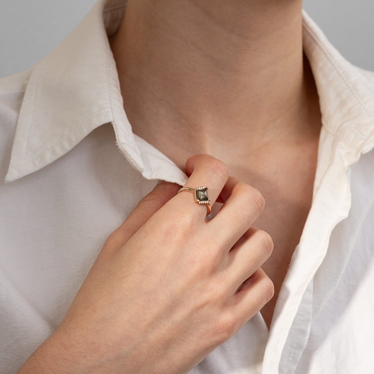 Lozenge prsten se salt and pepper diamantem a diamanty Talley 131243