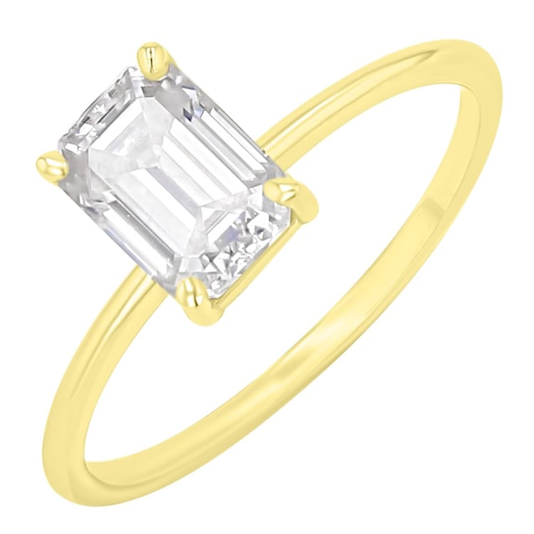 Zásnubní prsten s výběrem písmene a emerald lab-grown diamantem Olson 167230