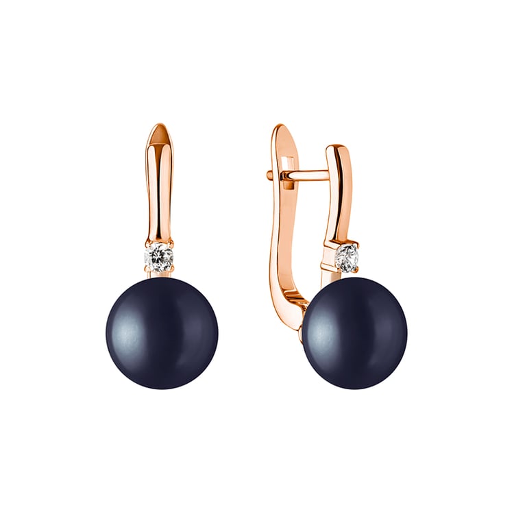 Náušnice s černými perlami