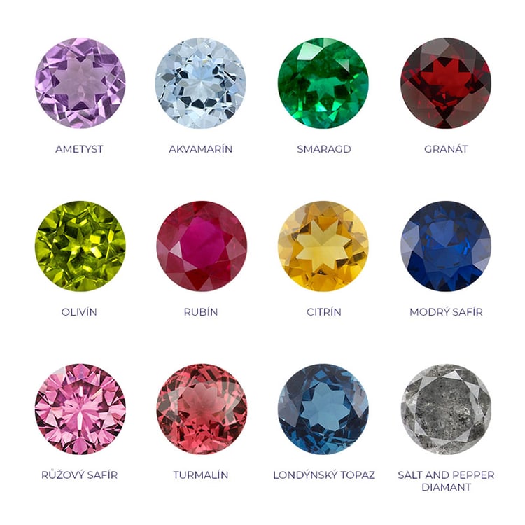 Minimalistický prsten s drahokamy dle vašeho výběru Tess 130136