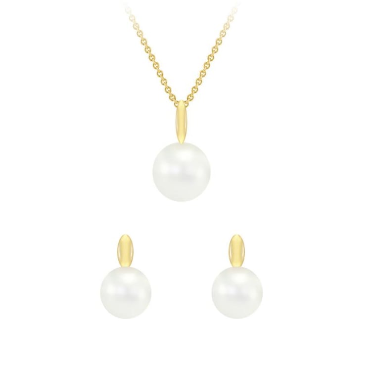 Zlatá něžná kolekce s perlami