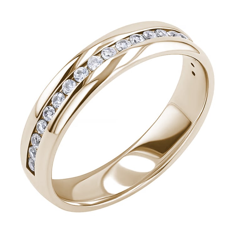 Zlatý eternity prsten s diamanty z oříškového zlata Loby