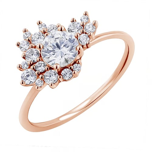 Atypický rozvodový cluster prsten s lab-grown diamanty Carter