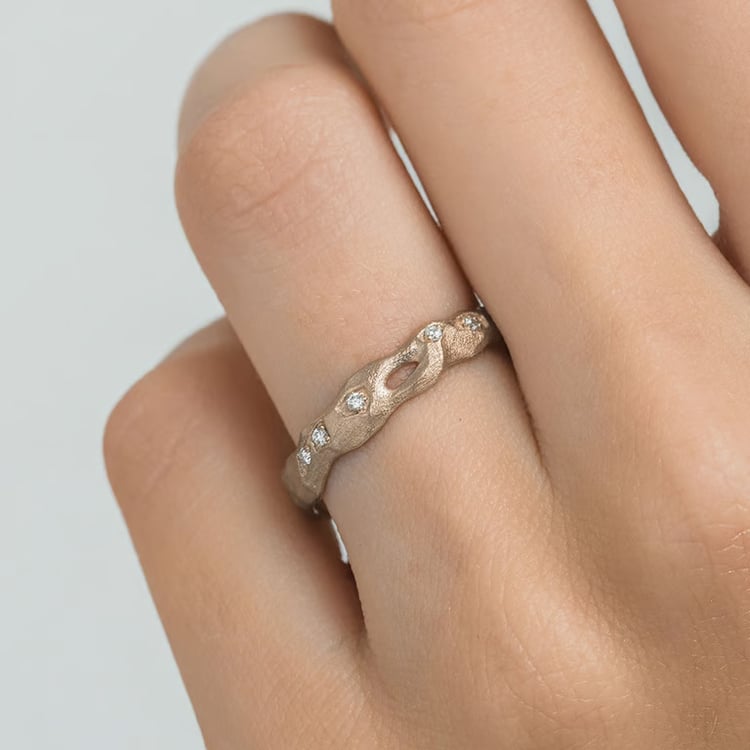 Snubní prsteny z oříškového zlata Rock 166297