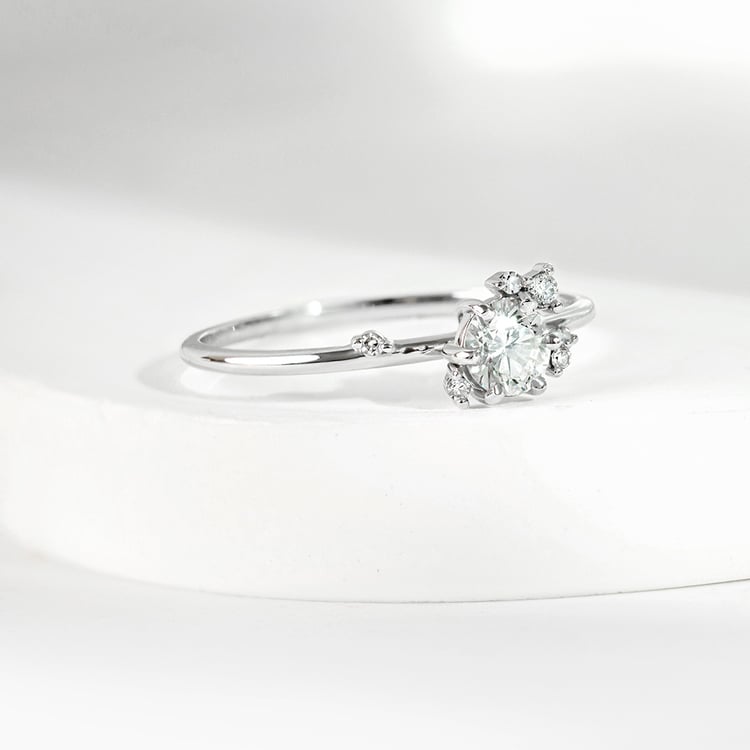 Cluster zásnubní prsten s 0.3ct přírodním diamantem Rosa 161662