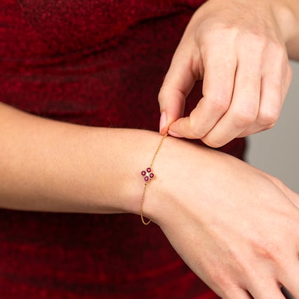 Rubínový náramek s diamantem Reith