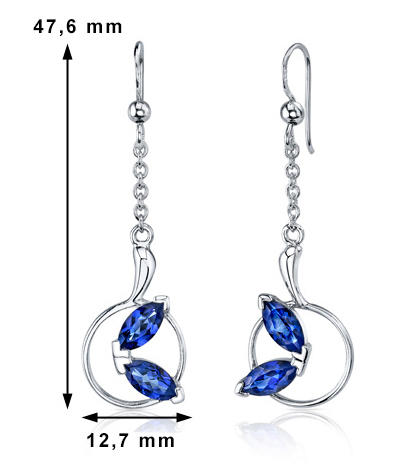Stříbrné náušnice se safíry 2771