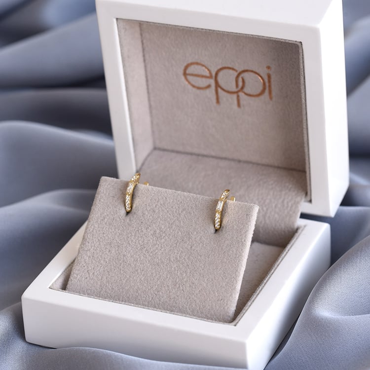 Stříbrné kruhové náušnice s lab-grown diamanty Agni 104134