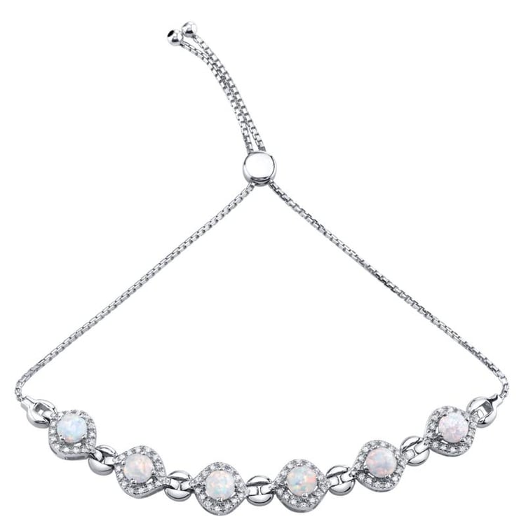 Stříbrný náramek s opály