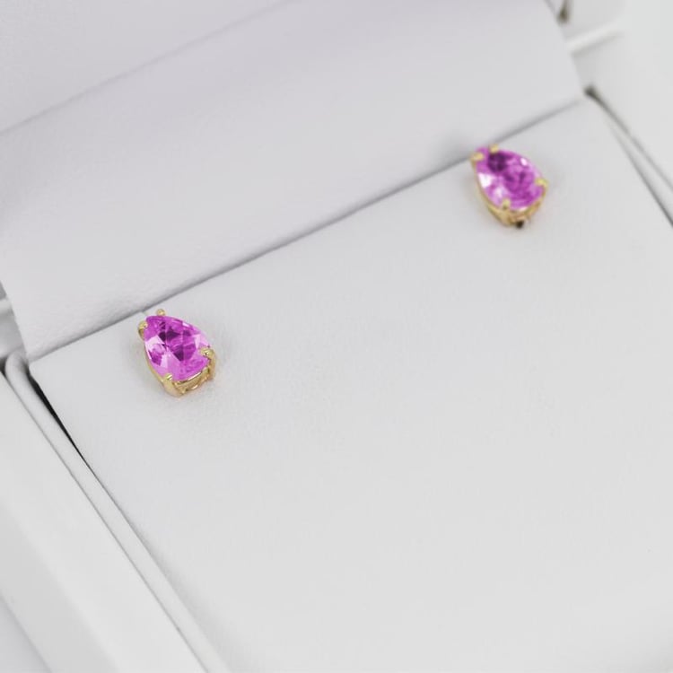 Safírové růžové náušnice 13895