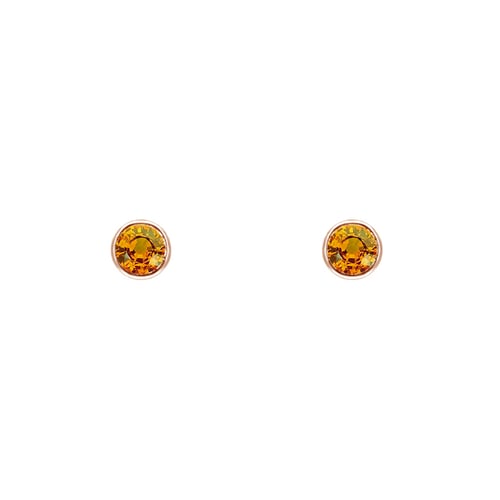 Minimalistické bezel náušnice s padparadscha safíry Tofine