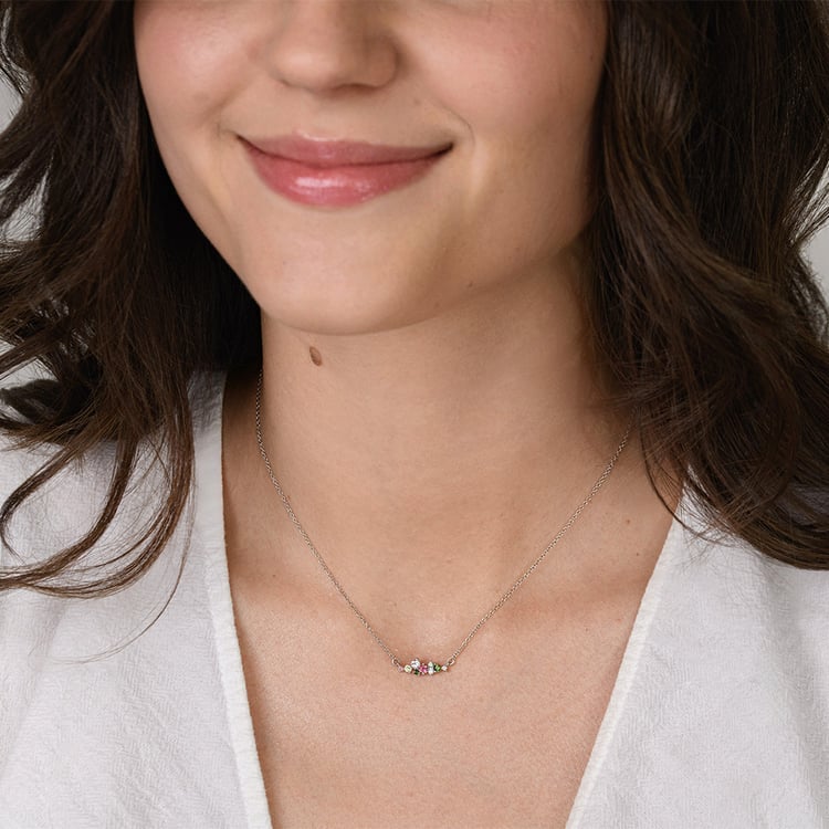 Cluster náhrdelník s pastelovými drahokamy Kianna 160725