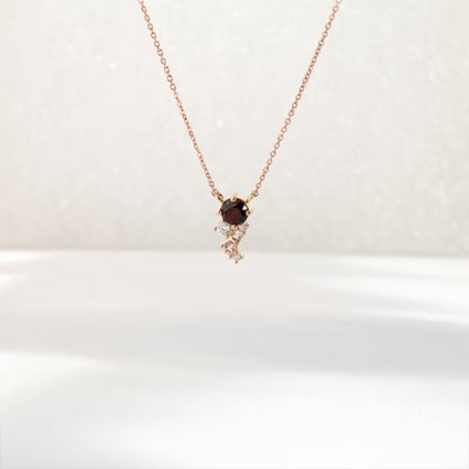 Cluster náhrdelník s českými granáty, morganity a moissanity Barto