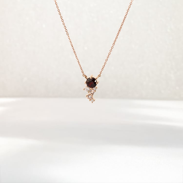 Cluster náhrdelník s českými granáty, morganity a moissanity Barto 146801