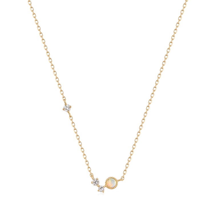 Zlatý náhrdelník s opálem a safíry Noela