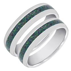 Zlaté snubní prsteny s černou opálovou výplní Alba