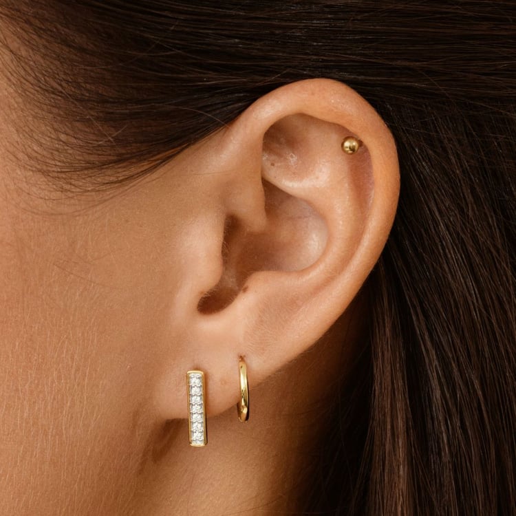 Zlaté náušnice s lab-grown diamanty Lena 163507