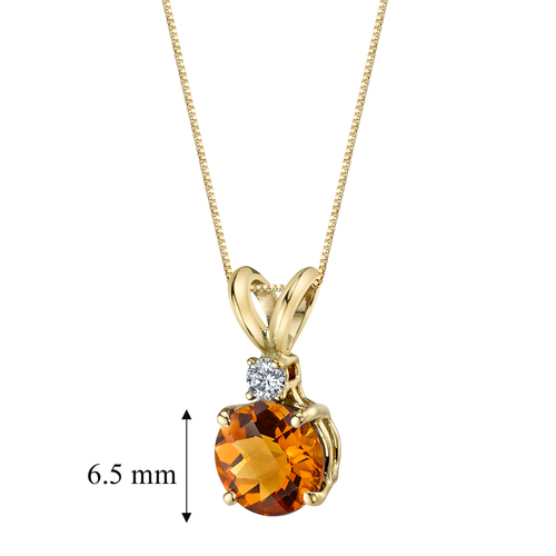 Přívěsek s žlutým round citrínem 40227