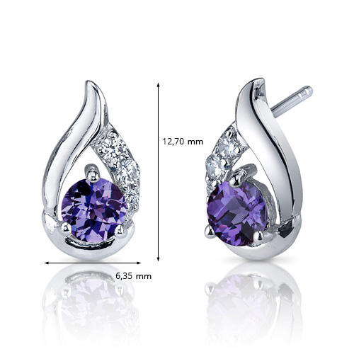 Stříbrné náušnice s alexandrity 79816