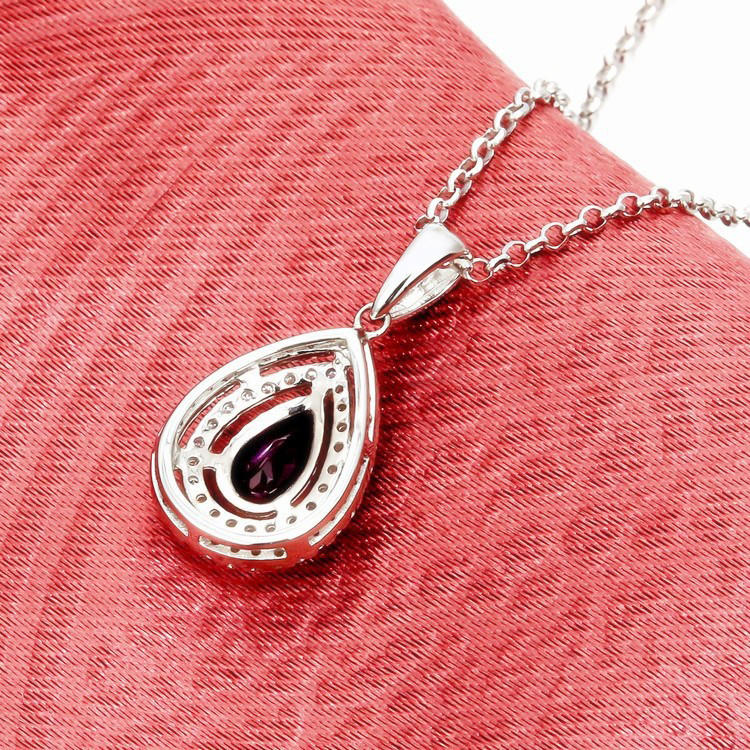 Ametyst v bílém zlatě s diamanty 8510