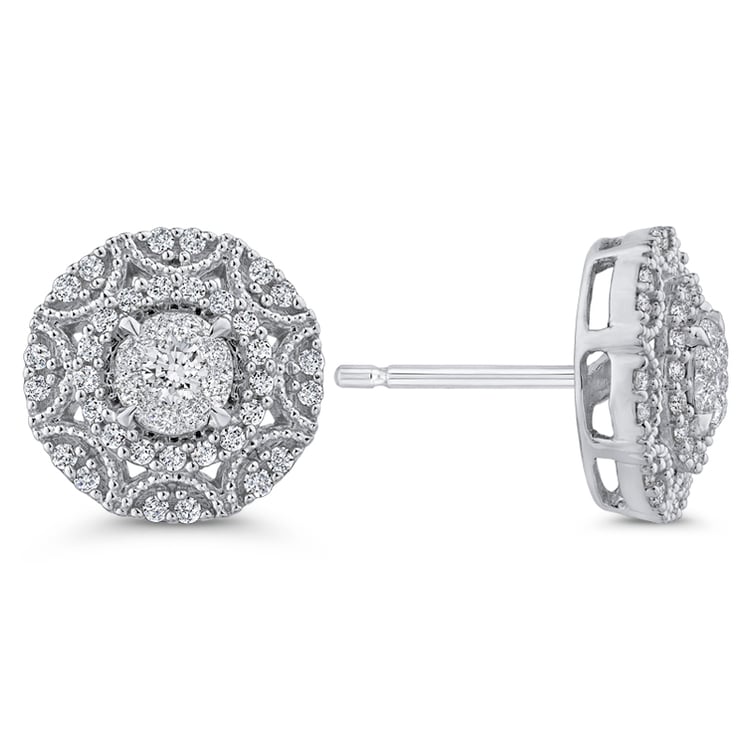 Zlaté diamantové náušnice 50074