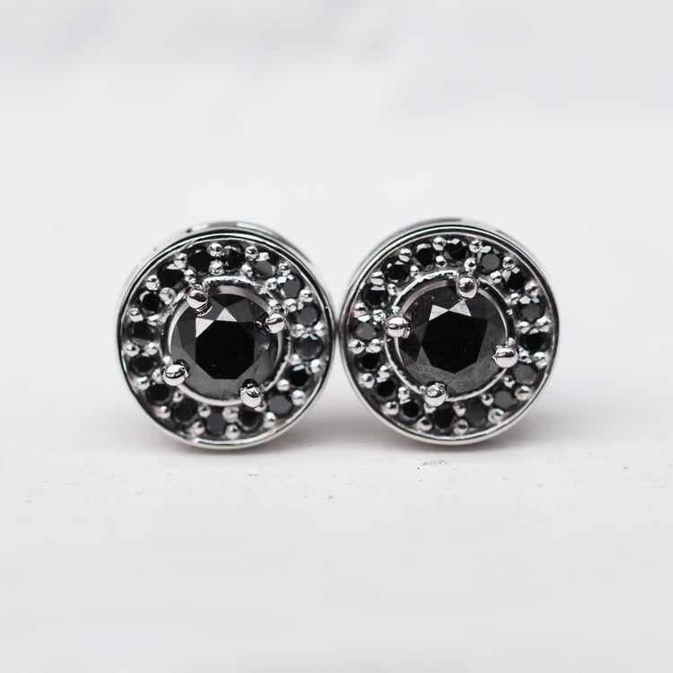 Zlaté náušnice s černými diamanty 1883