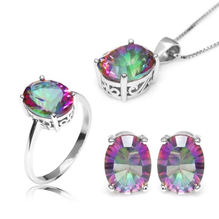 Kolekce stříbrných šperků s duhovými quartzy Viljo