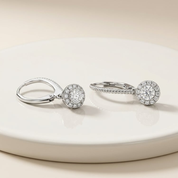 Stříbrné náušnice s lab-grown diamanty Mona 171447