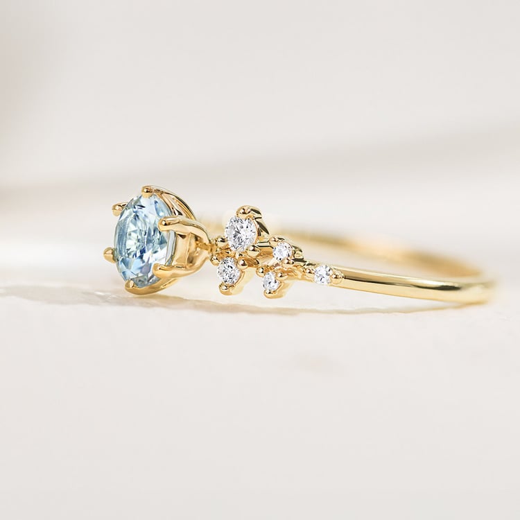 Zásnubní prsten s akvamarínem a diamanty Olha 156518