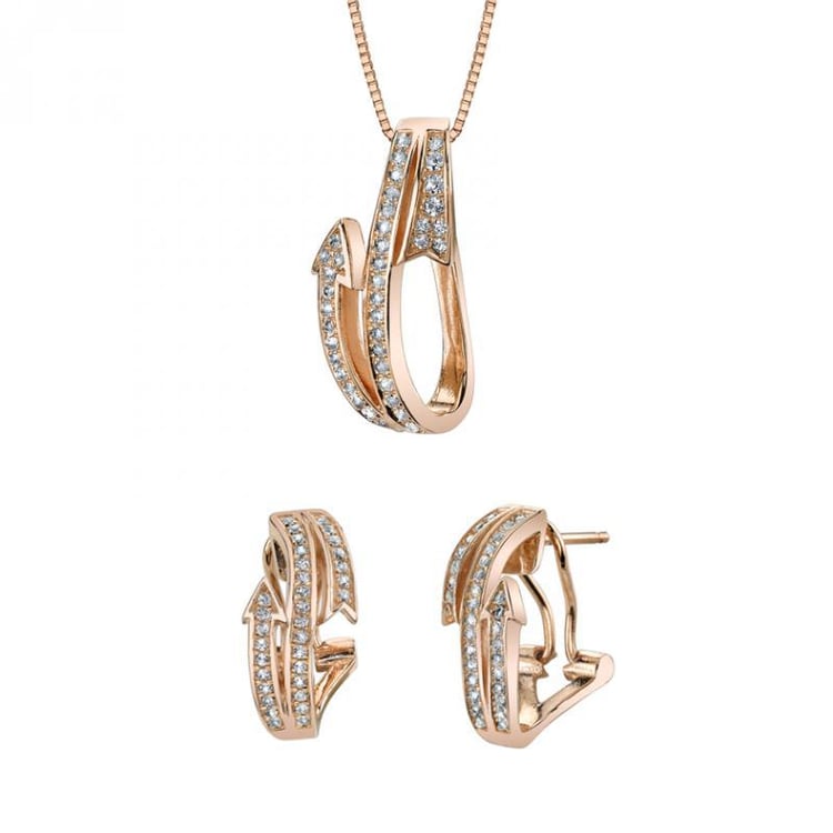 Souprava stříbrných pozlacených náušnic a náhrdelníku s topazy Apricity