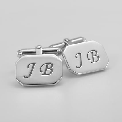 Stříbrné manžetové knoflíčky s gravírem Menno