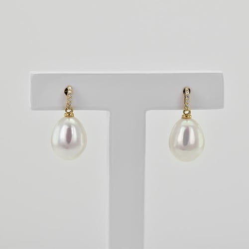 Perlové náušnice s diamanty Manisha