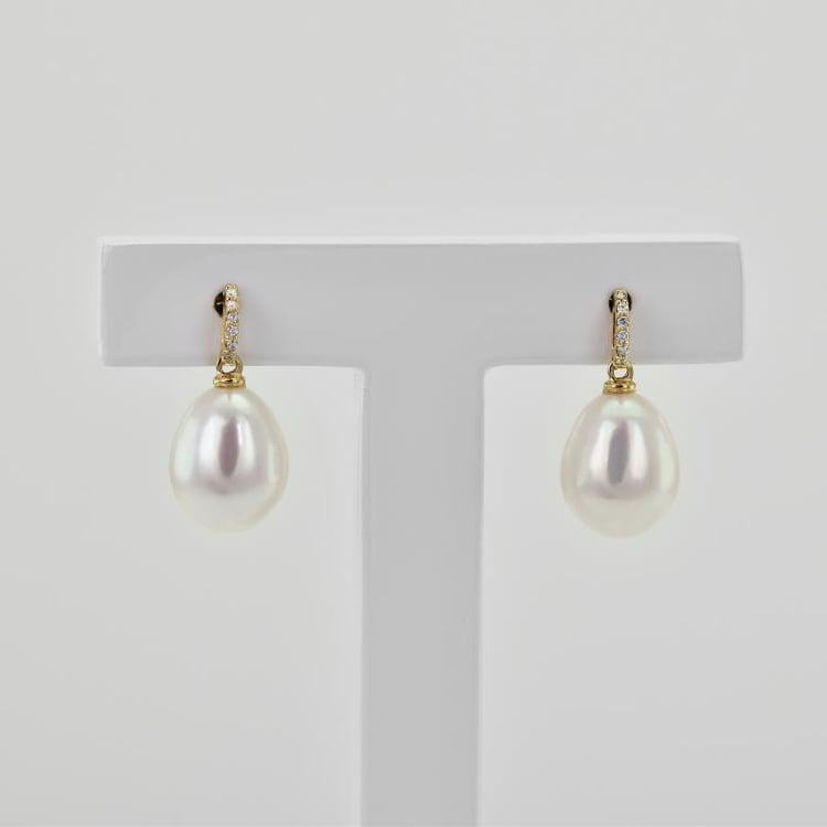 Perlové zlaté náušnice 22634