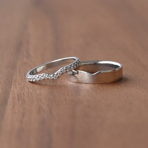 Zlatý eternity prsten s diamanty a pánský plochý prsten Marveille