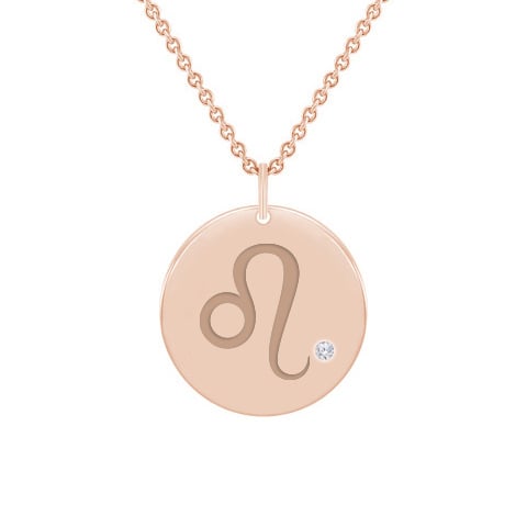 Stříbrný přívěsek se znamením a diamantem Lev 103421