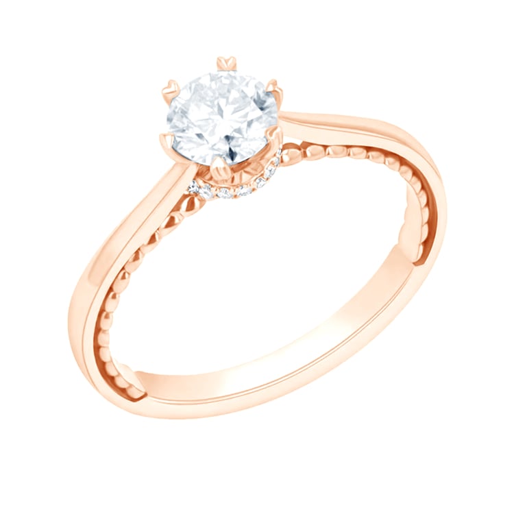 Romantický zásnubní prsten s moissanitem