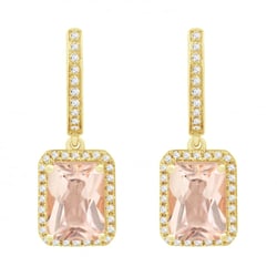 Morganitové náušnice ze zlata s diamanty Bibi